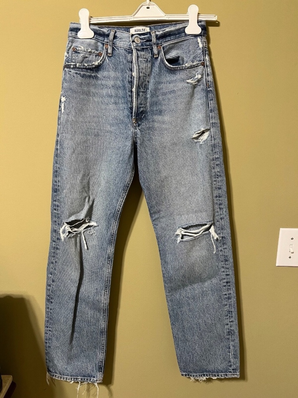 AGOLDE 90's Distressed Button Fly Jeans Size 25 59224 A069D-1206
